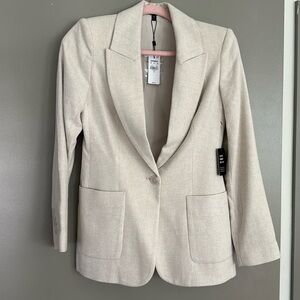 NWOT EXPRESS COTTON+WOOL BLEND NEUTRAL BLAZER